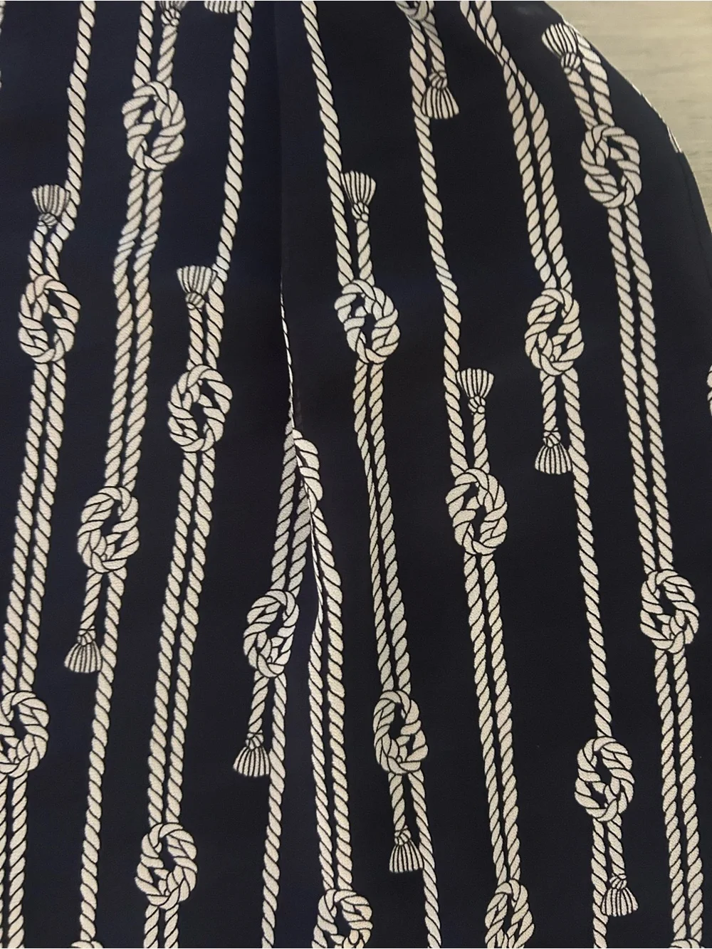 Michael Kors Navy and White Knot-Stripe Mini Dress